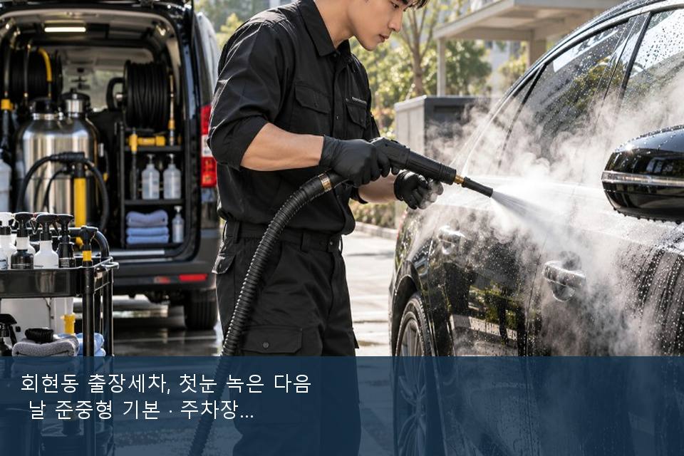 회현동 출장세차, 첫눈 녹은 다음 날 준중형 기본 · 주차장에서 부른 날